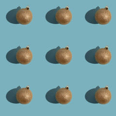 Pattern. Christmas balls on a blue background