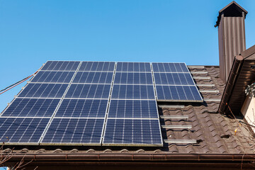 Solar panels on house roof