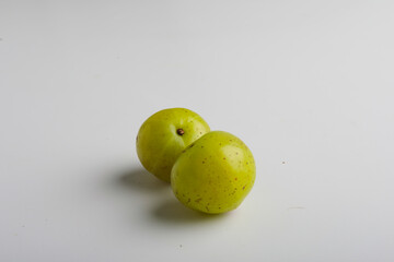 Indian gooseberry on white background.