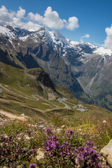 Grossglockner mountain scenic road in Austria in Alps