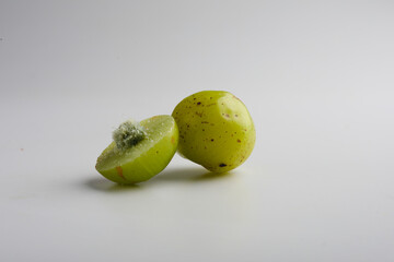 Indian gooseberry on white background.