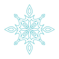 Obraz premium Snowflake icon. Simple flat vector line illustration isolated on white background. Silhouette flake of snow.
