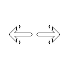 Right Left Arrow Vector Icon. Arrow icon illustration isolated vector sign symbol for your project. Right arrow icon design vector on white background