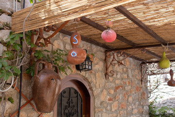 Traditional stone house in Avgonima Village at Chios Island, Greece