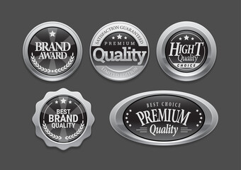 Silver badge. Quality marker design. Vector label