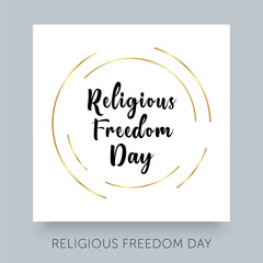 Religious Freedom Day January 16. Typography creative  design template. 