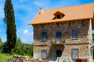 Stone building at Tatoi's Palace in Athens, Greece