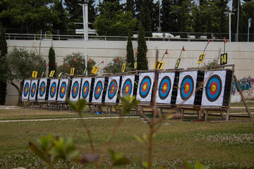 Archery target at Olympic Stadium in Athens