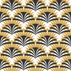 Abstract seamless gold pattern in Asian style.