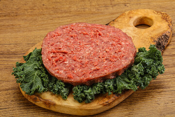 Raw beef burger cutlet for burger