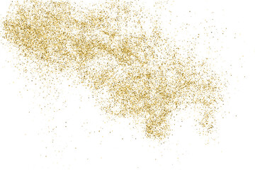 Gold Glitter Texture Isolated On White. Goldish Color Sequins. Celebratory Background. Golden Explosion Of Confetti. Vector Illustration, Eps 10.