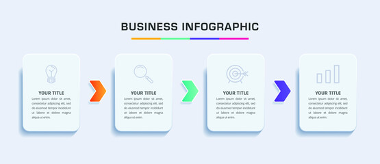 Infographic design vector and marketing icons can be used for workflow layout, diagram, annual report, web design. Business concept with 4 options, steps or processes. 