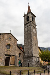 Fototapeta na wymiar View on the church of San Giorgio in Varenna on Lake Como, Lombardy - Italy