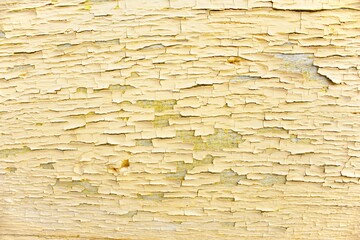 Old shabby yellow painted wooden board background