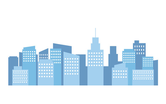シンプルな都市 街並み 高層ビル 建物 シルエット 背景 風景 イラスト Stock Vector Adobe Stock