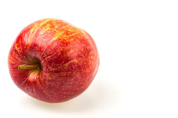 Close up view of red apple isolated on white background. Beautiful background.
