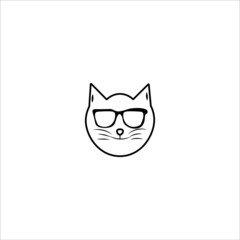 cool cat in glasses icon vector illustration