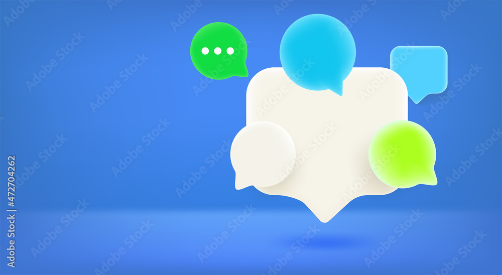 Poster speech clouds. conversation concept. vector banner with copy space
