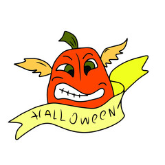 Vector children's design of Halloween holiday,postcards, social networks,stickers.