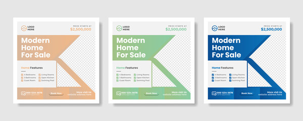 Real estate home social media post template