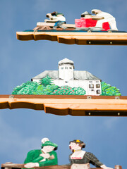 Traditional Bavarian maypole (Maibaum). Village Sachrang in the Chiemgau in the Bavarian alps....