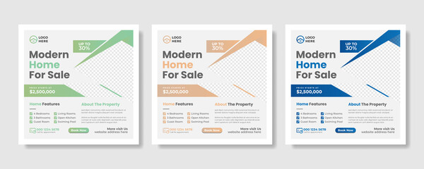 Real estate home social media post template