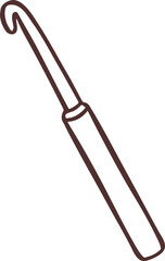 Hook for knitting sewing, embroidery needlework symbol hand drawn