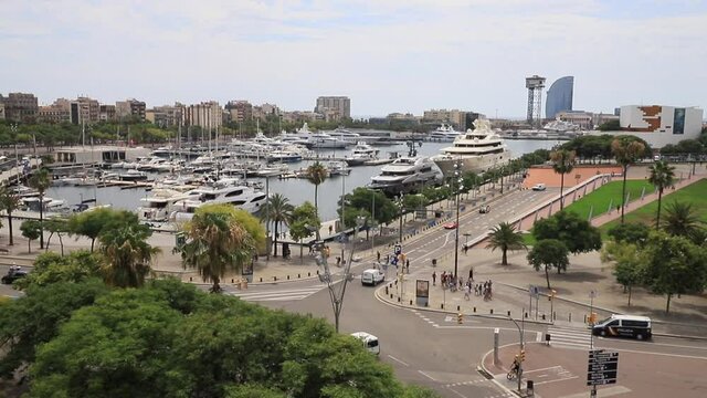 Barcelona port view