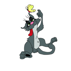 Vector children's cat design for stickers,social media banners,postcards