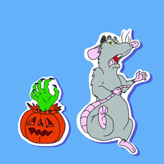 Vector children's mouse rat design for stickers ,social networks banners ,postcards