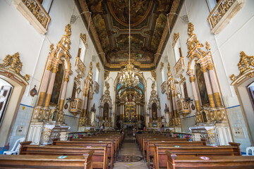Fototapeta na wymiar Salvador, Bahia, Brazil, November 2020 - inner view of the Church of Our Lord of Bonfim (Basílica do Senhor do Bonfim)