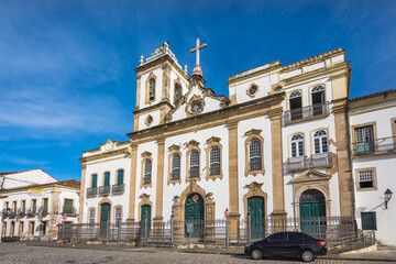 Fototapeta na wymiar Salvador, Bahia, Brazil, November 2020 - view of The Church of the Third Order of Penitence of Saint Dominic of Osma (Igreja da Ordem Terceira da Penitência de São Domingos de Gusmão) 