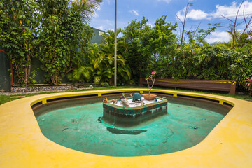 View of the gardens of the Red River House (Casa do Rio Vermelho) - Salvador, Bahia, Brazil