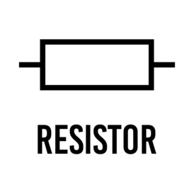 Resistor electronic component, vector icon flat design concept. Electricity physics scheme for education.