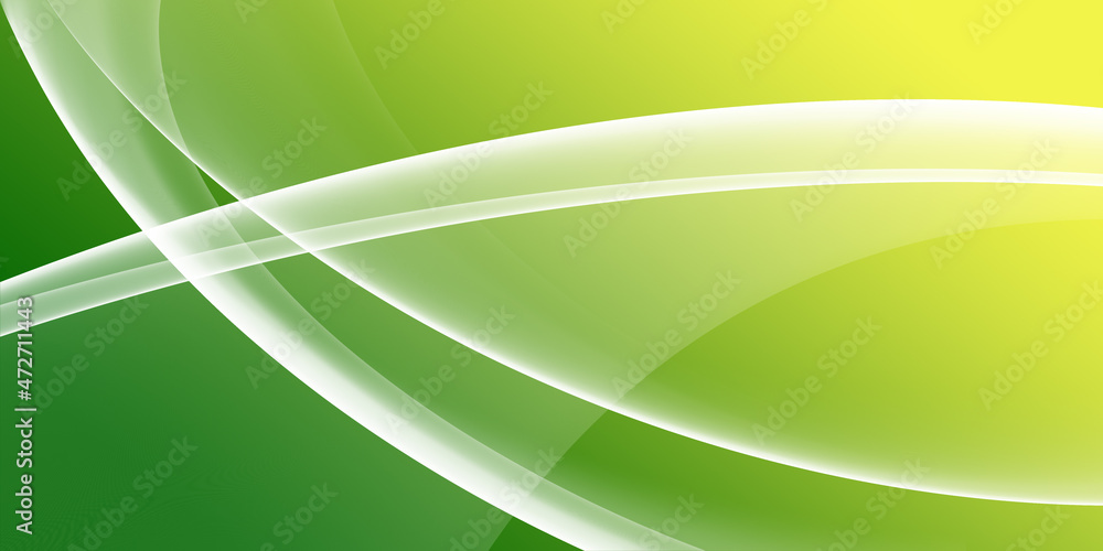 Poster green color abstract transparent soft wave design element