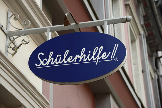 Celle, Lower Saxony, Germany - September 23, 2021:  Schülerhilfe logo in Celle, Germany - Schülerhilfe is one of the leading providers of tutoring in Germany and Austria