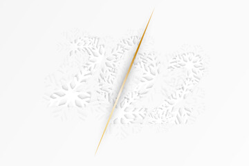 Year 2022 white abstract design with snowflakes for New Year design.