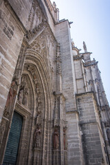 Entrance of The Seville Cathedral or The Cathedral of Saint Mary of the See, Seville, Spain.