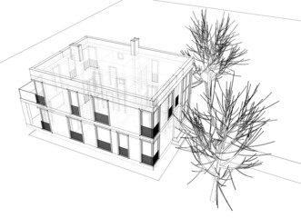 house architectural 3d drawing