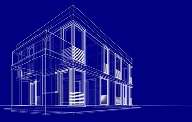 house architectural 3d drawing