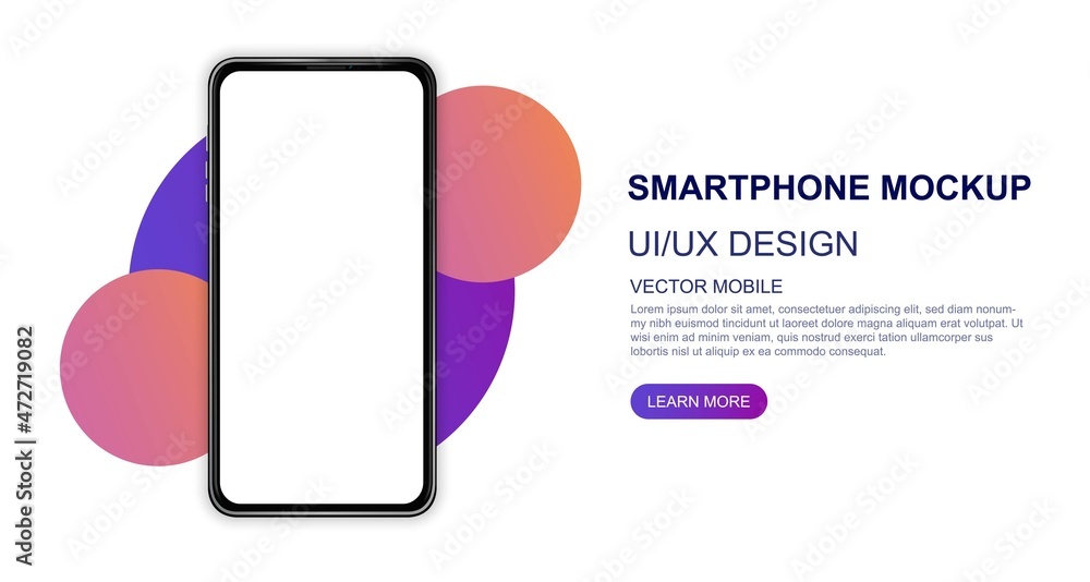 Poster concept of realistic smartphone. graphic elements for websites that sell electronics. modern technol