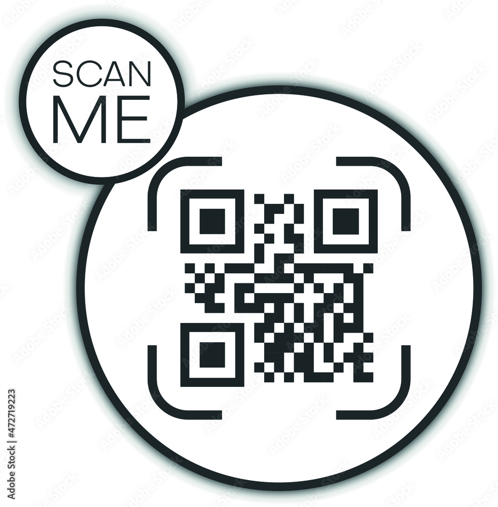 Aufkleber qr code for smartphone. inscription scan me with smartphone icon. qr code for payment. vector illust