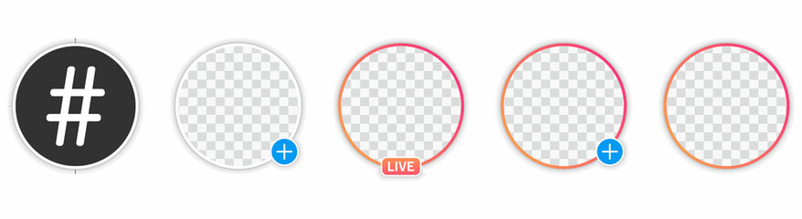 story, live stream, new story badge vector set. illustration