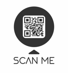 QR code for smartphone. Inscription scan me with smartphone icon. Qr code for payment.