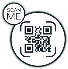 QR code for smartphone. Inscription scan me with smartphone icon. Qr code for payment. Vector illustration eps 10