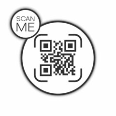 QR code for smartphone. Inscription scan me with smartphone icon. Qr code for payment.