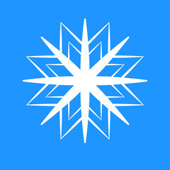 snowflake vector symbol.snowflake on winter blue background.winter season christmas concept.