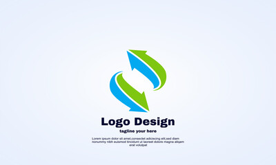 awesome abstract logo design arrow vector template