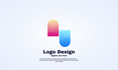 vector brand initial H and N logo design template colorful