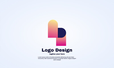 vector brand initial H logo design template colorful